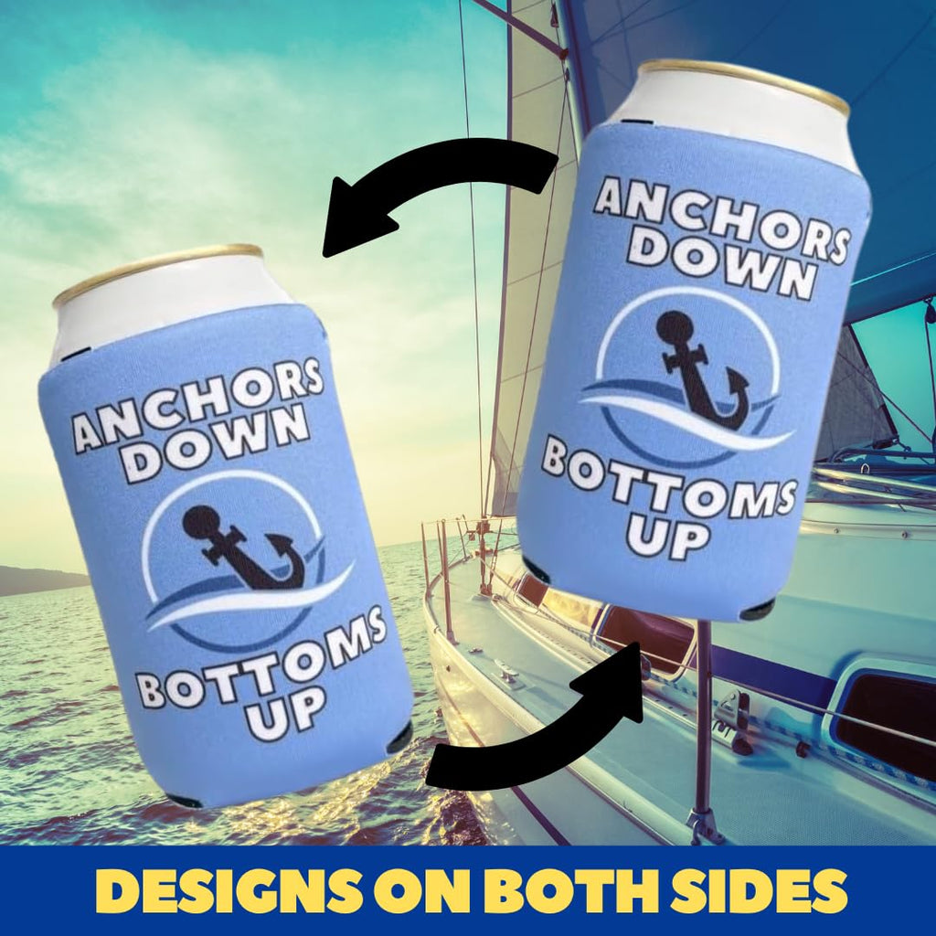 Brew Pants Boating Themed Coozies - Great Gift for Any Sailor - Premium Neoprene Material - 6 Pack (Standard 12oz Beer/Soda Can)