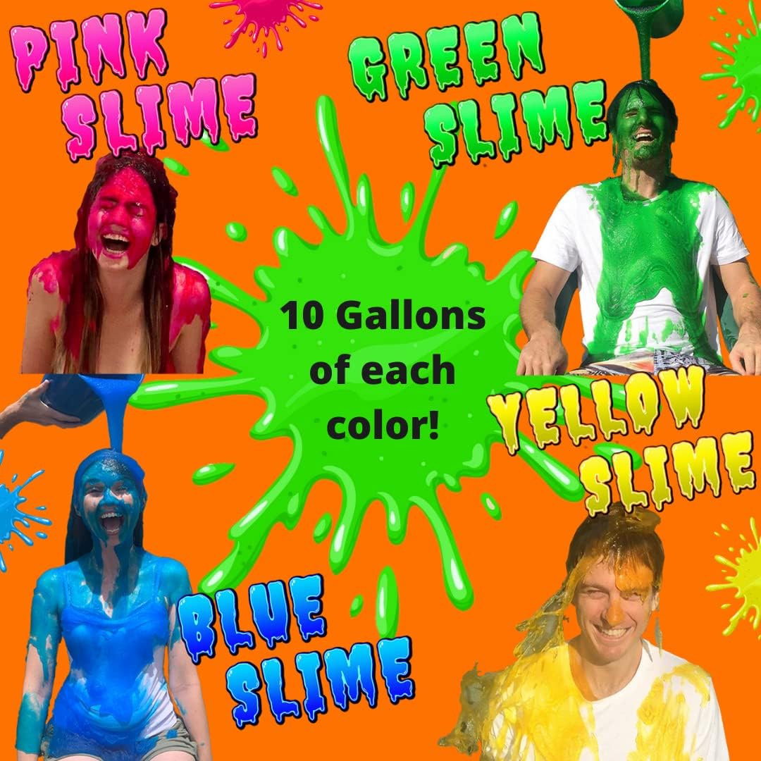 PARTY GOAT Instant Slime Powder - Make 40 Gallons of Multicolor Slime for Blaster Guns & Color Events