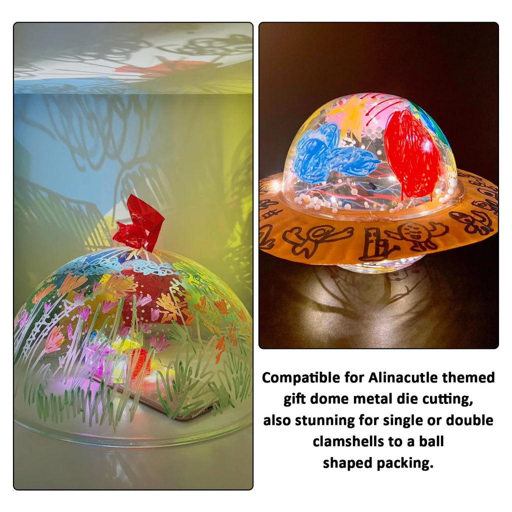 ASUNFO 80 Pcs Half Ball Plastic Candy Dome Handmade Card Making Greeting Cards Candy Holder Shaker Domes Clear Plastic Covers for DIY Craft Gift Box