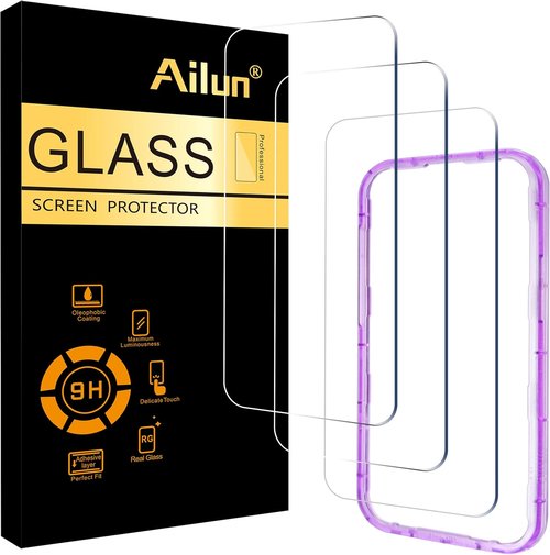Ailun Screen Protector for iPhone 17 Pro Max - 3 Pack Tempered Glass with Installation Frame & Sensor Protection
