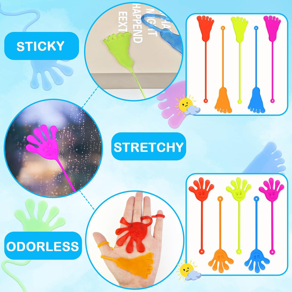 Skiennix Large Sticky Hands - Fun Party Favors for Kids | 100 PCS Bulk Goodie Bag Fillers