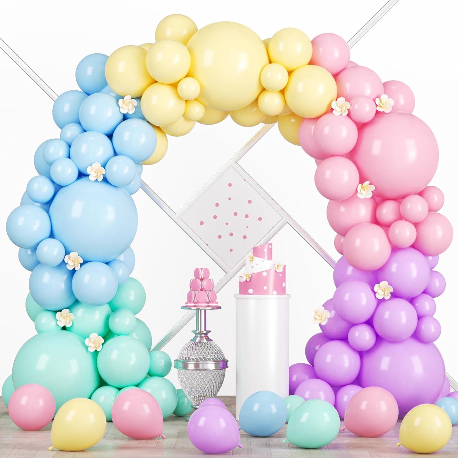 Voircoloria 95-Pack Pastel Balloons - Versatile Garland Arch Kit for Weddings, Birthdays & Events | 18/12/10/5 Inch