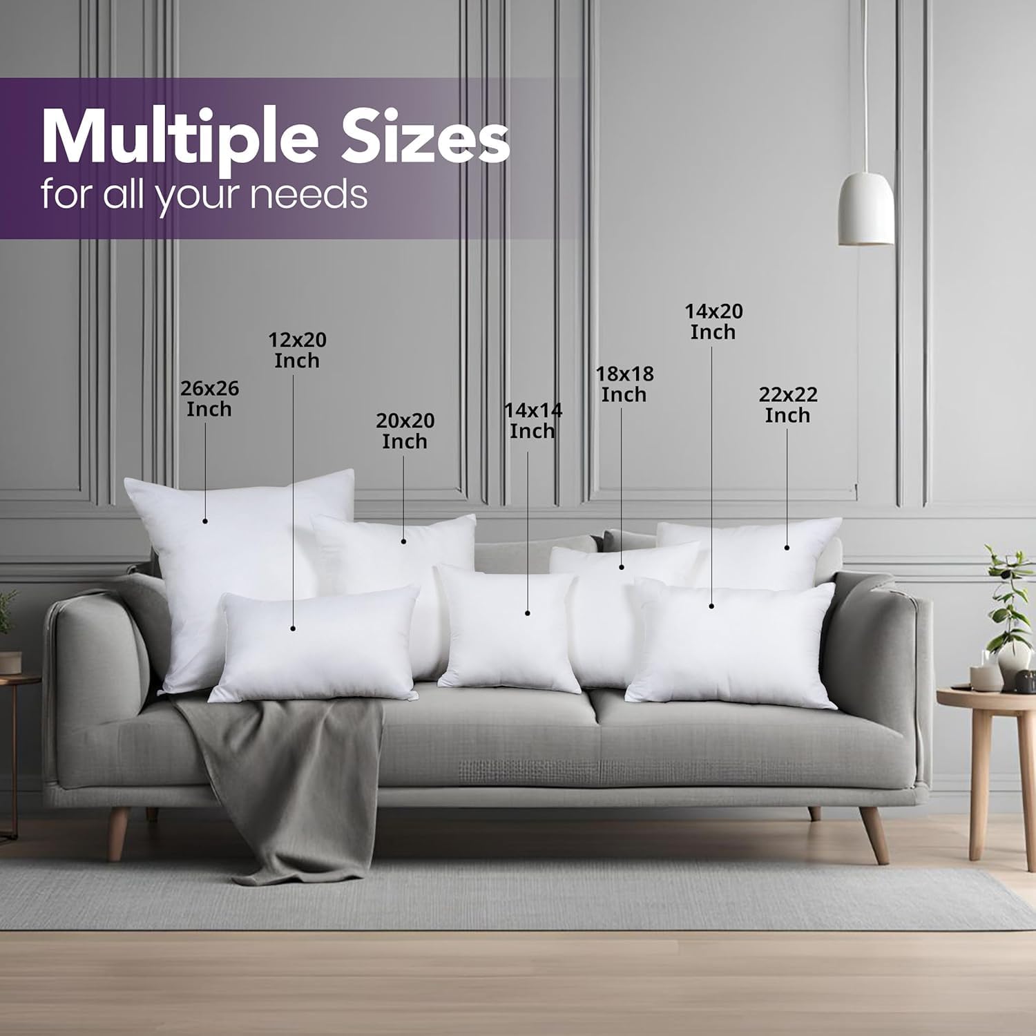 Utopia Bedding Pillow Inserts - Soft & Supportive 22x22 Decorative Throw Pillows | Set of 2, White