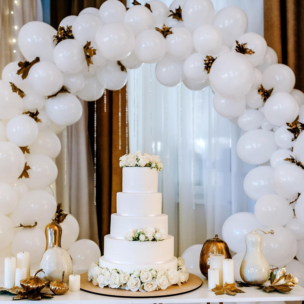 RUBFAC White Balloons - 5 Inch Latex Party Balloons | 120pcs for Graduation, Weddings & Anniversaries