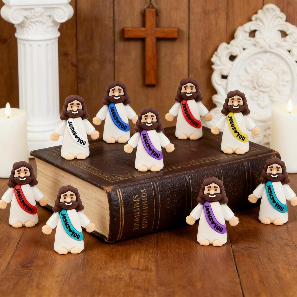 Skiennix 54 Pack Little Jesus Figurines - Pocket-Sized Religious Gifts for Easter & Baptism Favors