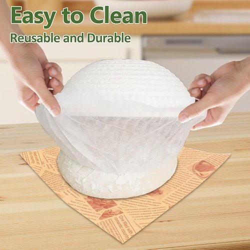 Banneton | 100 Pack Non-Stick Bread Proofing Basket Liners - BPA-Free, Elastic Design for Easy Dough Release