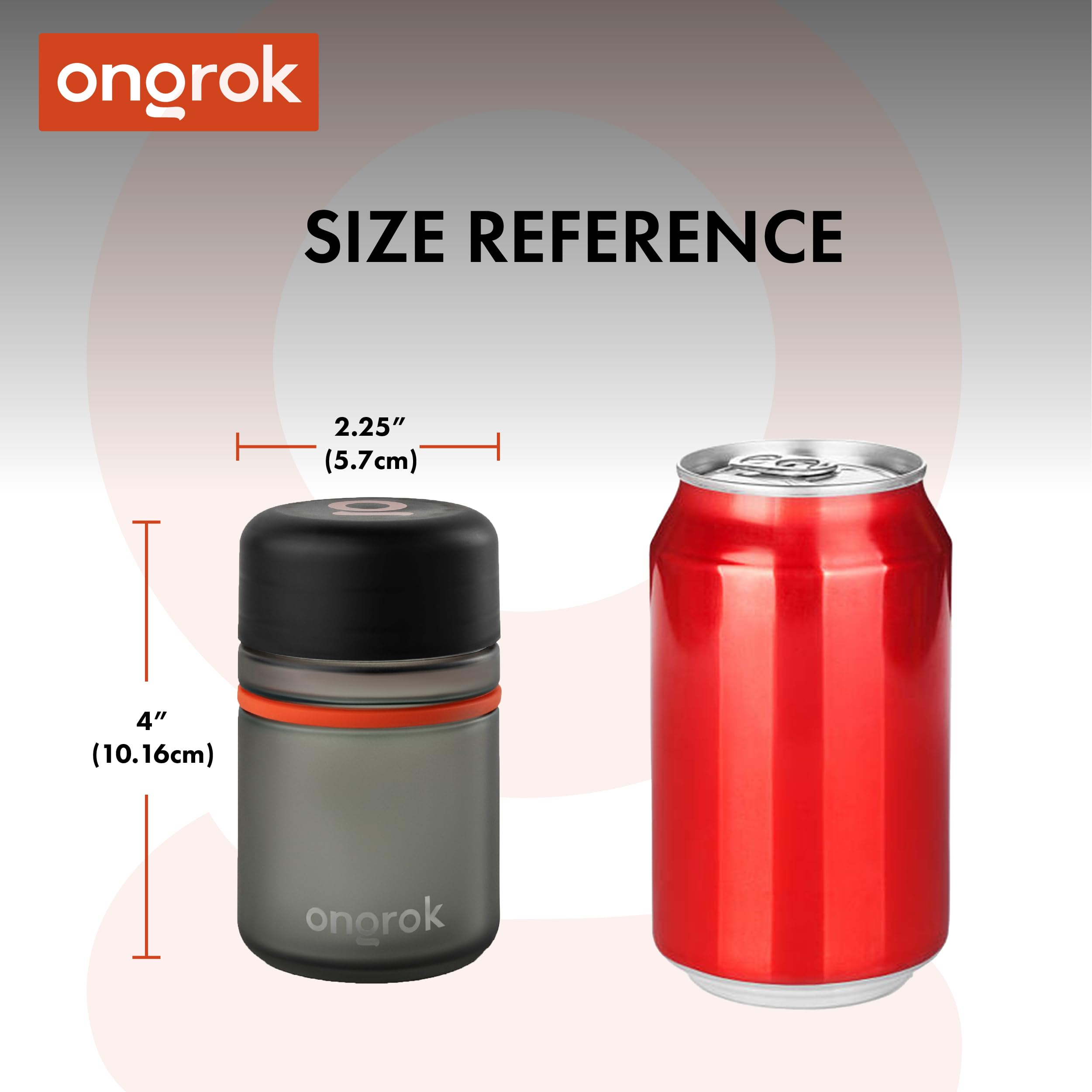 ONGROK Glass Storage Jar, 180ml, 3 Pack | UV Herb/Spice Jar with Child‑Resistant Lid, Color‑Coded Glass Containers to Preserve Smell and Aroma