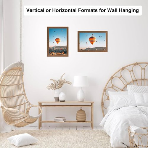 JCJMY 6x8 Picture Frame - Brown Wall Hanging & Tabletop Display | Shatter-Resistant Plexiglass