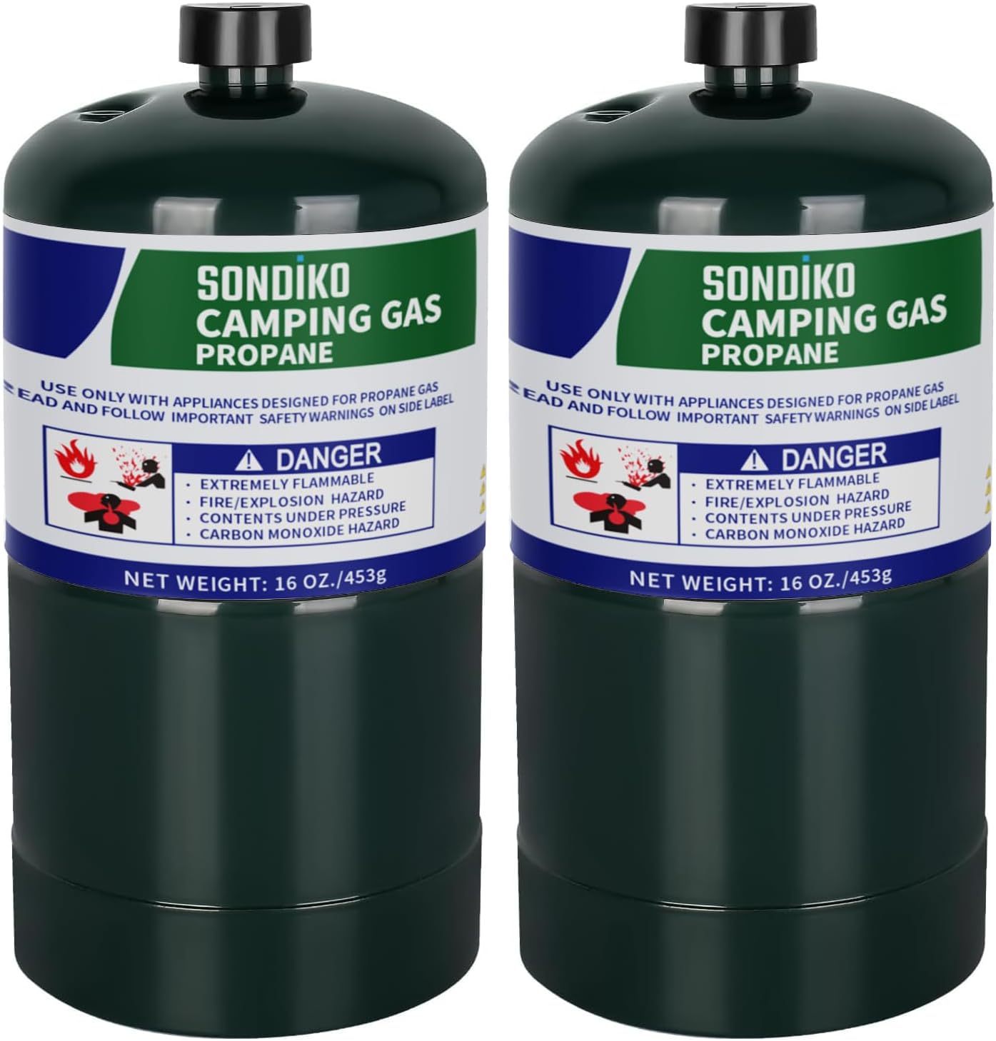 Sondiko Propane Tank - 2 Pack of High Purity 1LB Cylinders | DOT Compliant for Welding & Sous Vide