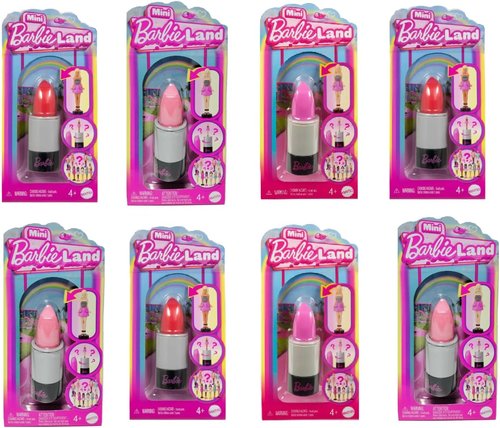 Barbie Mini Fashionistas Dolls - 1.5-Inch Surprise Reveal in Lipstick Tube | Pack of 4 Styles