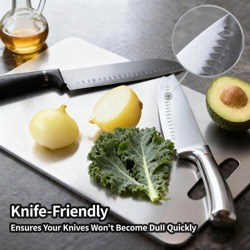 Titanium Cutting Board for Kitchen, No Toxic Double Sided Pure Titanium Cutting Boards for Kitchen, Easy to Clean, Meat, Fruit, Vegetables Chopping Board (14''L x 10''W)