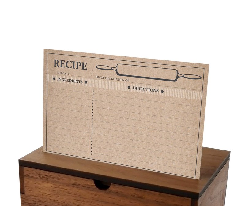 Home Advantage 50 Farmhouse Rustic Recipe Cards 4x6, Double Sided Kraft Design Cards