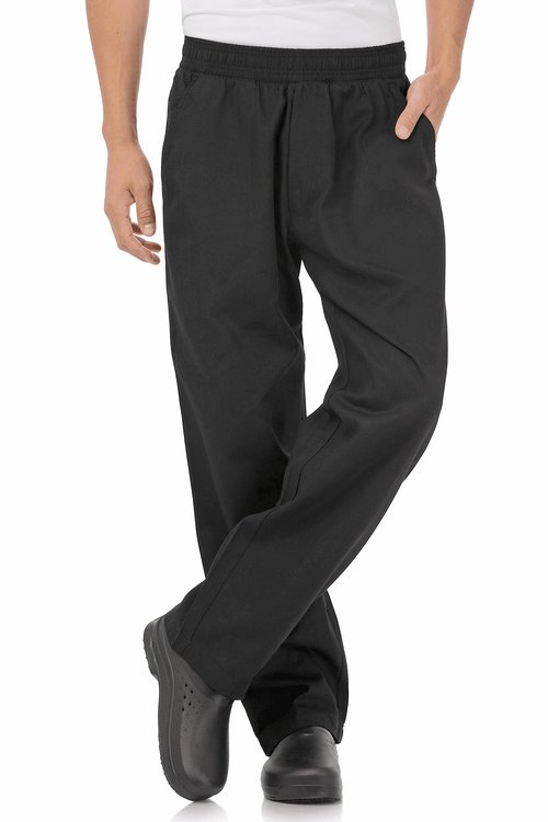 Chef Works Men's Better Built Baggy Chef Pants, Black, Medium