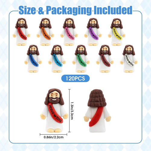 Little Jesus Figures - 120 Mini Cute Baby Jesus Figurines Set | Perfect Pocket Christian Gifts for Easter