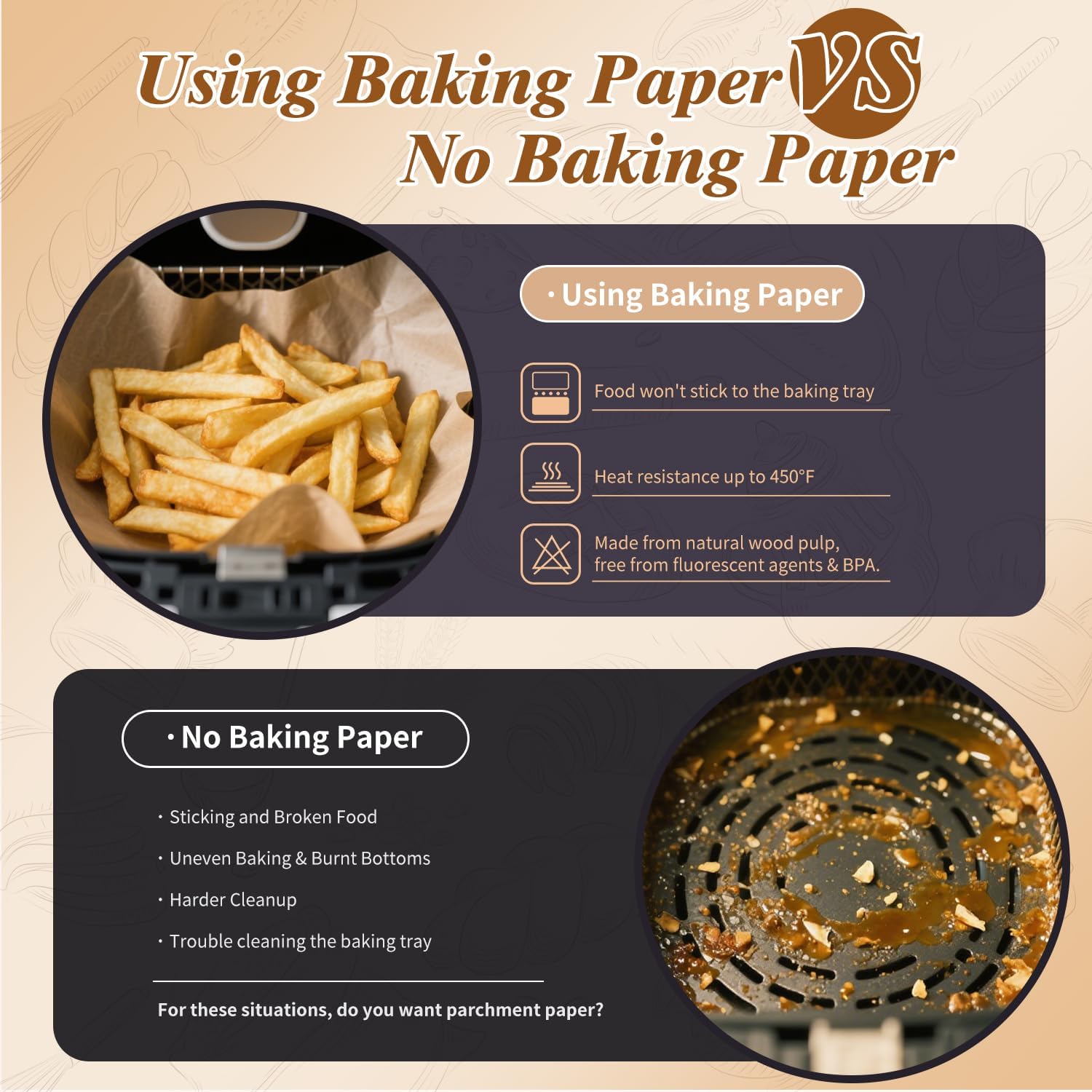 Regine Switzerland Parchment Paper Sheets - 300 Pcs Unbleached Non-Stick 12x17 Inches for Baking & Air Frying