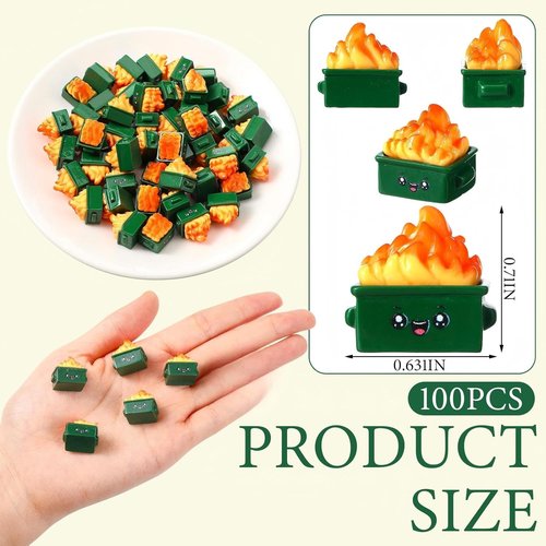 Lineshading Mini Dumpster Figurines - 100 Pcs Resin Trash Decor for Office | Funny Gifts for Coworkers & Teachers