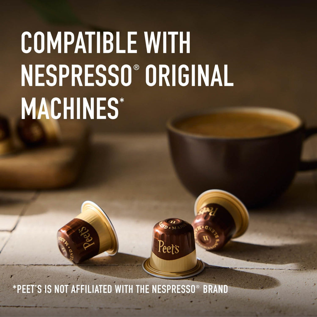 Peet's Coffee Dark Roast Espresso Capsules - 100% Arabica, Intensity 11, 50 Count for Nespresso
