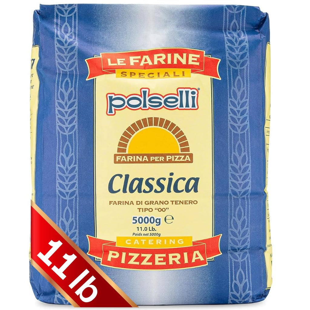 POLSELLI Double Zero Flour - Extra Fine 11 lbs | All-Natural, Unbleached, Perfect for Neapolitan Pizza & Pasta