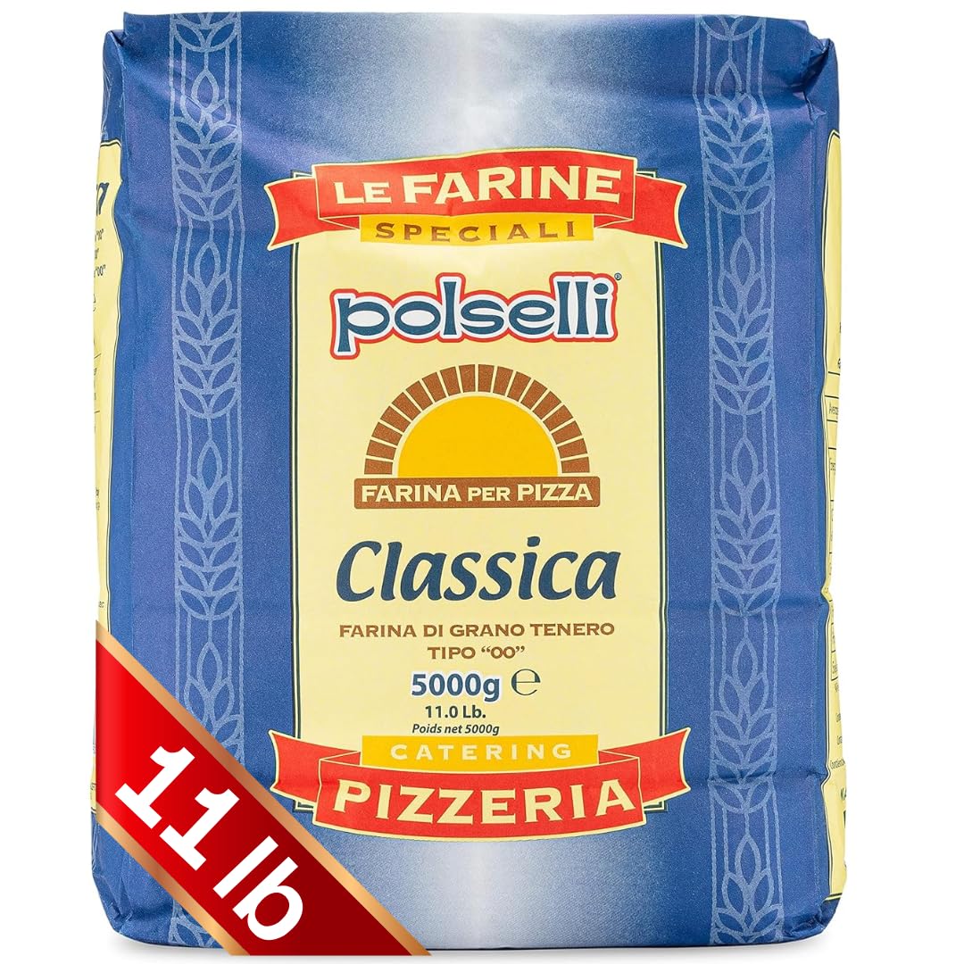 POLSELLI Double Zero Flour - Extra Fine 11 lbs | All-Natural, Unbleached, Perfect for Neapolitan Pizza & Pasta