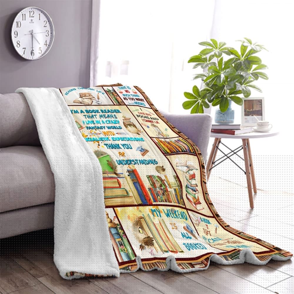 Book Lovers Gifts Blanket, Book Accessories for Reading Lovers, Book Reading Librarian Gifts Throw Blanket, Book Club Bookworm Gifts for Reading Lover Bookish, Literary Gifts Ideas Blanket 60"x50"
