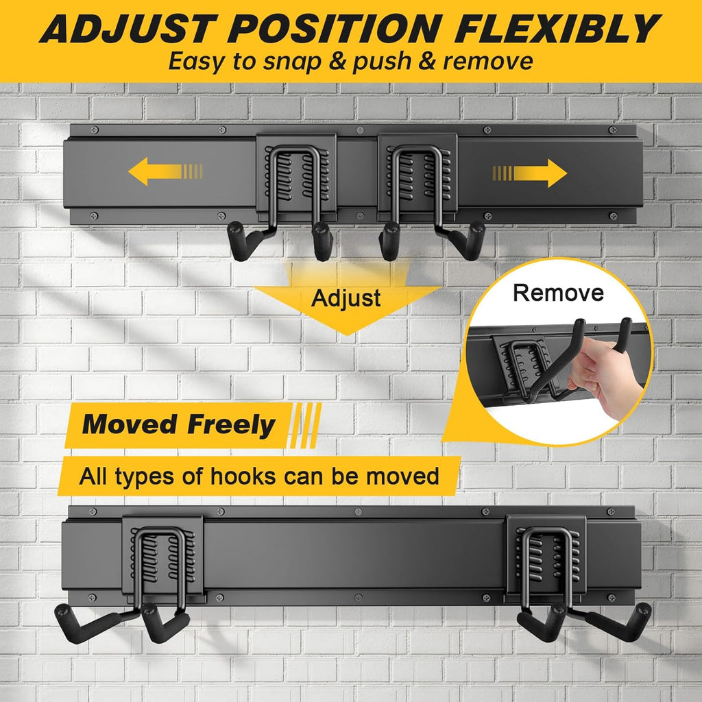 UUP Garage Storage Organizer - 32 Inches Wall Mount Tool Rack with Adjustable Metal Hooks | Heavy Duty 300lbs Capacity
