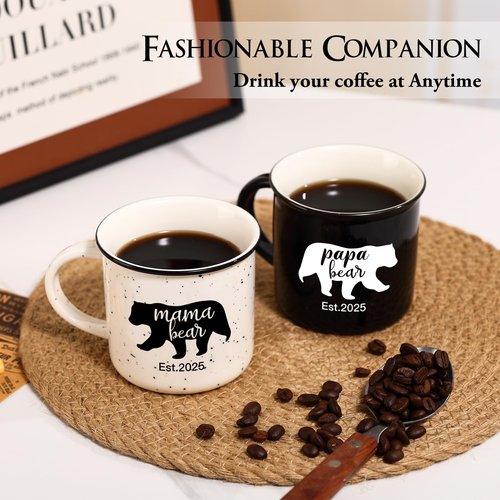 Mama Bear Papa Bear Mug Set of 2, Mom Dad Gift, Parents Couple Coffee Mug,10oz Ceramic Mugs,Perfect for Parents,Husband and Wife Gifts