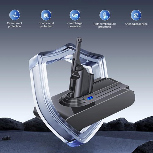 Dyson V8 Battery Replacement - 21.6V 8000mAh Compatible with V8 Animal/Absolute/Motorhead | Includes Filters & Cleaning Brush
