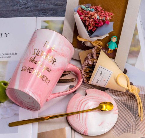 Mugpie Cancer Survivor Gifts for Women - Survivor Gift for Breast Cancer Awareness Chemo Patient Friends Coworker- Cute Christmas Gifts I'm A Survivor, What's Your Superpower Coffee Mug + Gift Box