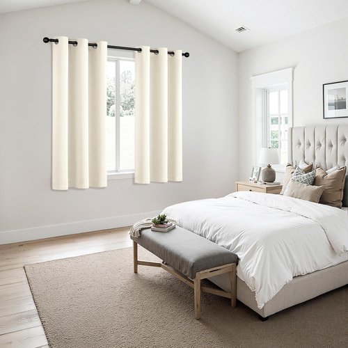 MIULEE Blackout Curtains - Thermal Insulated Room Darkening Drapes | 63-Inch Grommet Panels, Birch Color