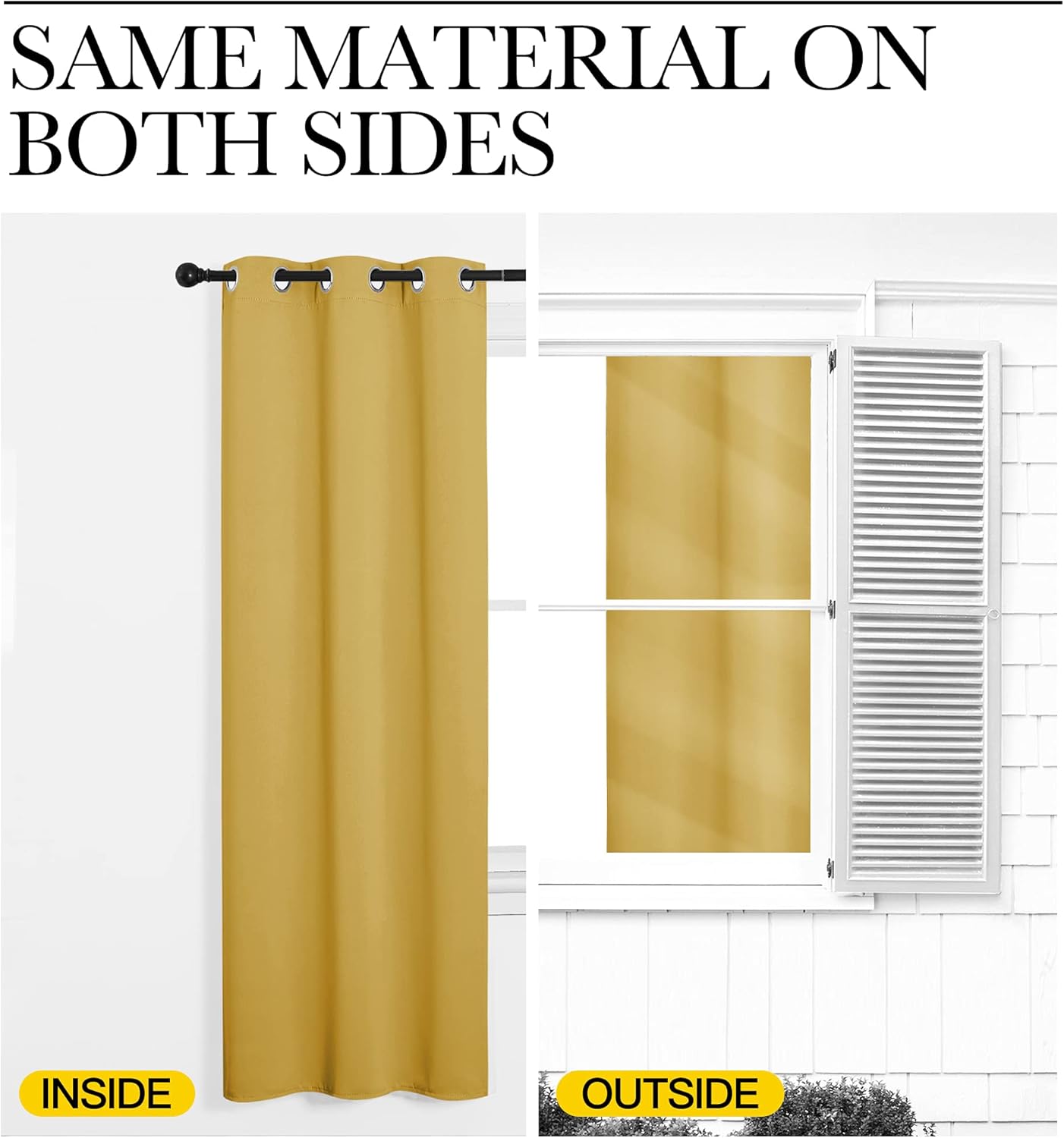 NICETOWN Yellow Blackout Drapes - Light Blocking Privacy Curtain Panels | Set of 2, 42" x 95" for Home Decor