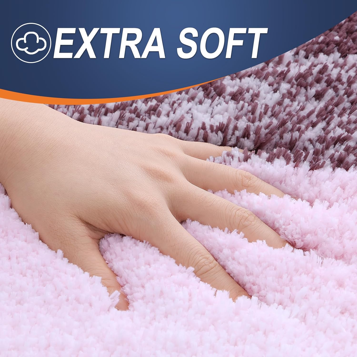 OLANLY Luxury U-Shaped Toilet Rugs - Extra Soft, Absorbent Microfiber Bath Mat, 24x20, Mauve