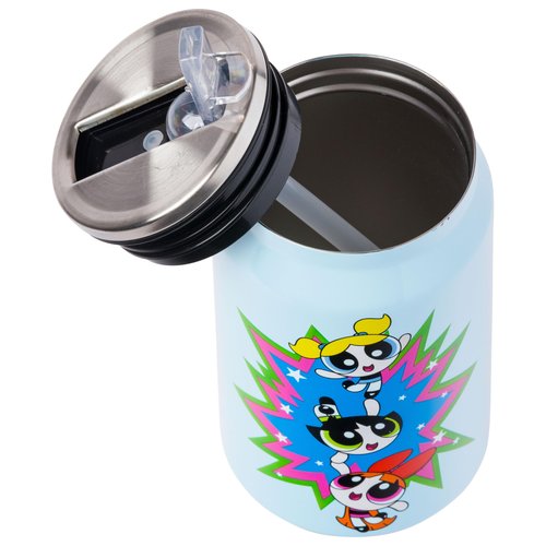 Silver Buffalo Powerpuff Girls Stainless Steel Double Wall Cup Featuring Blossom, Buttercup, and Bubbles, 11.8 Ounces