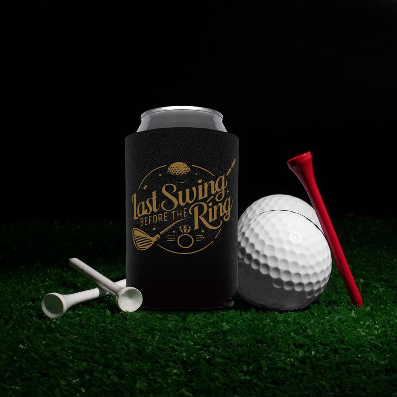 Brosash Last Swing Before the Ring Can Coozies – 8-Pack Bachelor Party Golf Coolers for Groom & Groomsmen | Funny Beer Coolies Golfing Weekend Groom To Be Wedding Gifts Groomsman Proposal Box Ideas
