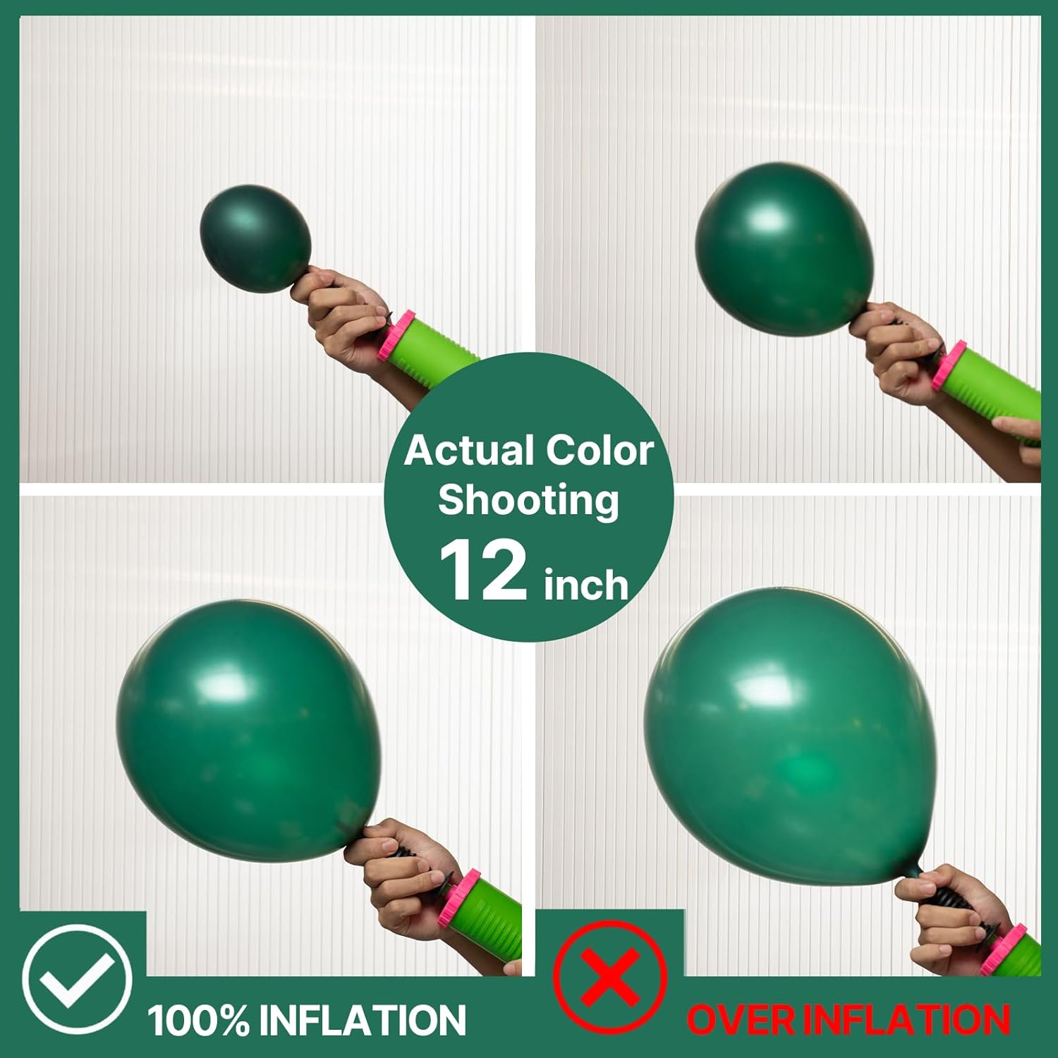 PartyWoo Dark Green Balloons - 50 Pcs 12 Inch Pearl Emerald Forest Green for Baby Shower & Birthday Decor