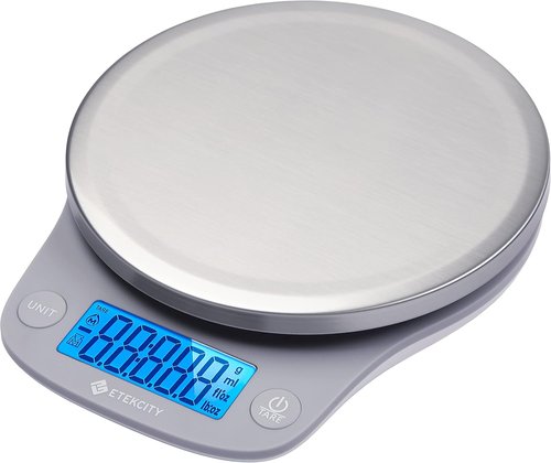 Etekcity Digital Food Kitchen Scale - Accurate Ounces & Grams for Cooking, Baking, Meal Prep | 11lb/5kg, Stainless Steel