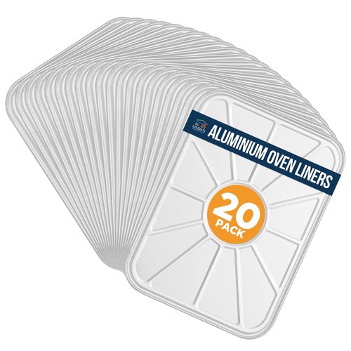 Aluminum Oven Liners for Bottom of Oven (20 Pack), Disposable Foil Oven Liners for Bottom of Oven, Oven Drip Pans, Oven Liners for Bottom of Electric Oven and Gas Oven, Oven Liner, 18.5" x 15.5”