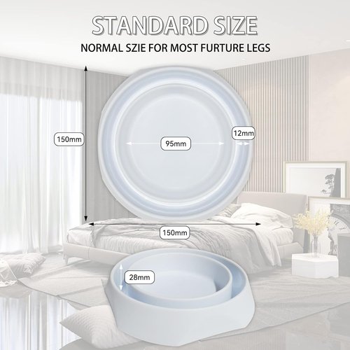 Bed Bug Interceptors by [Brand Name] - Anti-Skid Bed Bug Traps & Detectors | White - 4 Pcs