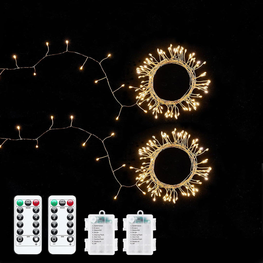 Skiennix Fairy Lights - 5Ft 60 LEDs Battery Operated Twinkle Lights with Remote | Warm White Copper Wire for Indoor/Outdoor Decor