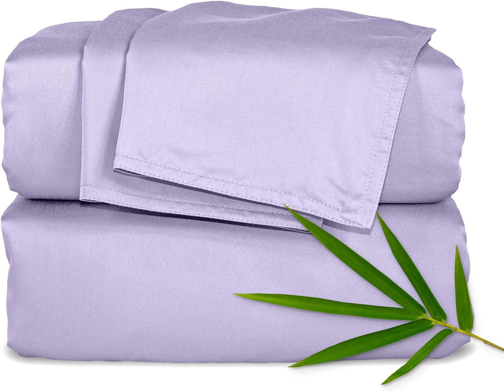 Pure Bamboo California King Sheets - 100% Organic Viscose Bed Sheet Set, Soft & Cooling, Lavender