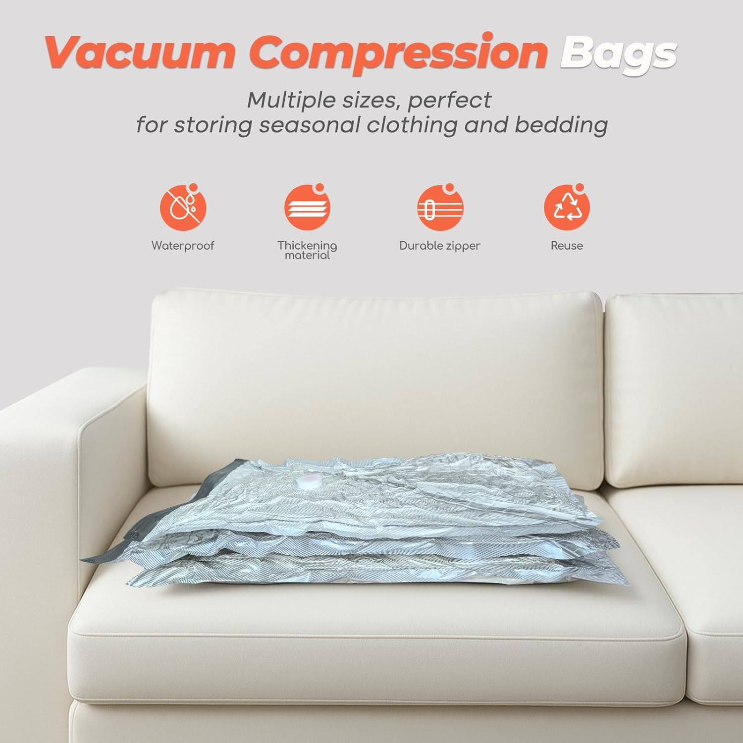 Vacbird Vacuum Storage Bags - 18 Pack with Rechargeable Wireless Pump | Large, Medium & Small Sizes for Clothing, Bedding & Travel