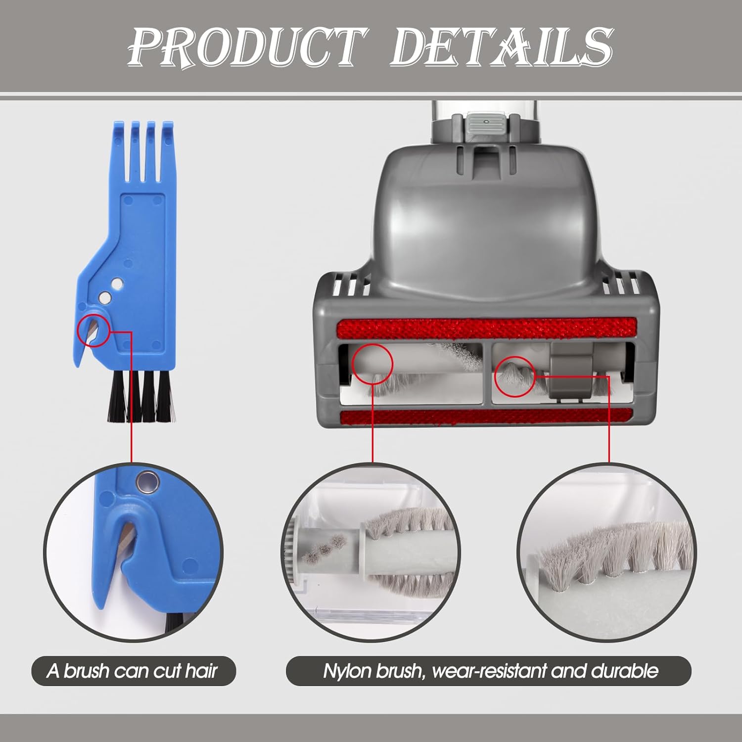 Shark Pet Hair Power Brush Tool - Upgraded Attachment for Navigator Lift-Away Vacuums | Gray
