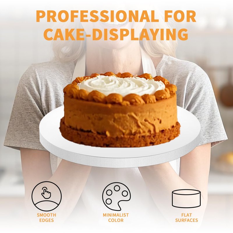 10 Packs Cake Boards 10 Inch Round - Sturdy 1/2" Thick Cake Drum, Cake Base Sturdy Multiple Layers of Corrugated Cardboard for Heavy or Multi Layer Cakes, Pastry, Display (10inch/10pcs)