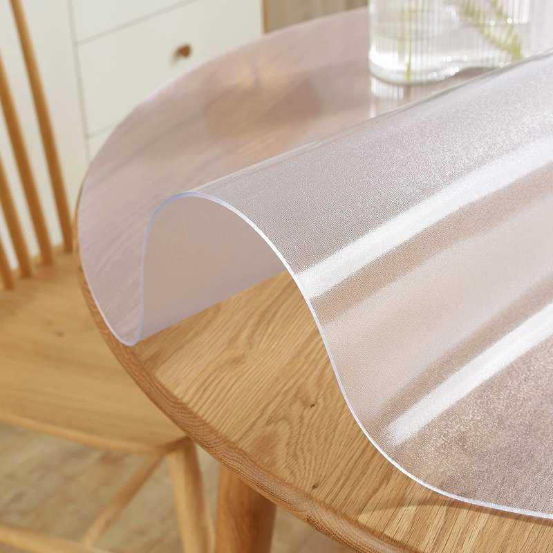 Royhom 45 Inch Clear Round Table Cover Protector, 2mm Thick Plastic Table Cover Round, PVC Circle Tabletop Protective Pad for Kitchen Dining, Non-Slip, Easy Clean, Waterproof