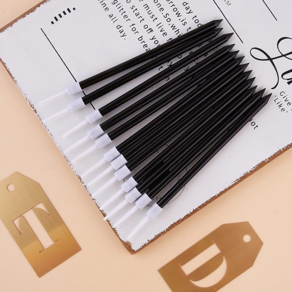 PHD CAKE Black Long Thin Birthday Candles - Perfect for Parties & Weddings | Elegant Cake Decor