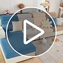 Universal Stretch Couch Cushion Cover - Washable Sofa Seat Slipcover, Gray