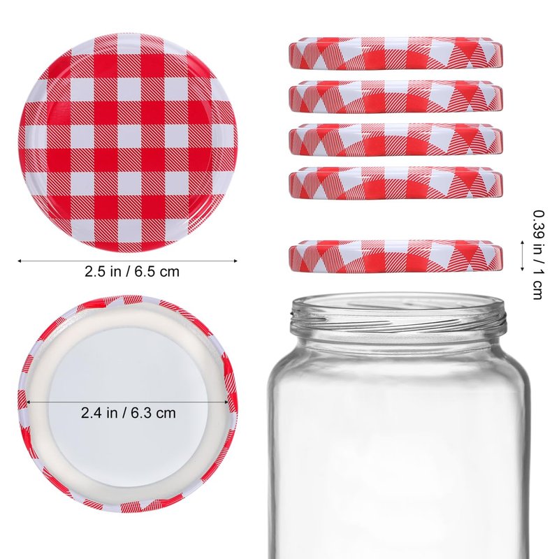 PRETYZOOM 40pcs Mason Jar Lids 2.4" Screw Canning Lids Regular Open Mouth Metal Caps for Canning Jars Jam Jelly Bottles Food Storage
