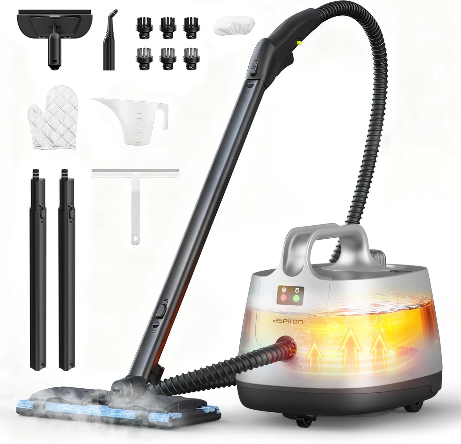 Platinum Steam Cleaner - 293°F Handheld Steam Mop with 21 Attachments & 50oz Capacity for Home Use
