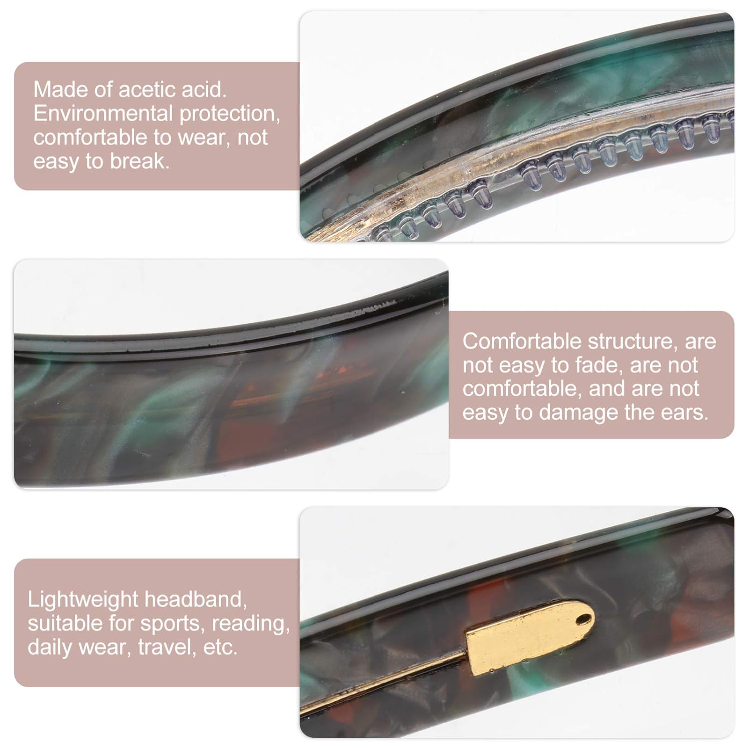 Uonlytech Hawksbill Pattern Headband - Non-Slip Hair Wrap Strips & Face Hairband | Stylish Korean Hair Accessory