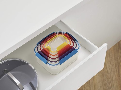 Joseph Joseph Nest Lock Plastic BPA Free Food Storage Container Set with Lockable Airtight Leakproof Lids, 10-Piece, Multi-Color