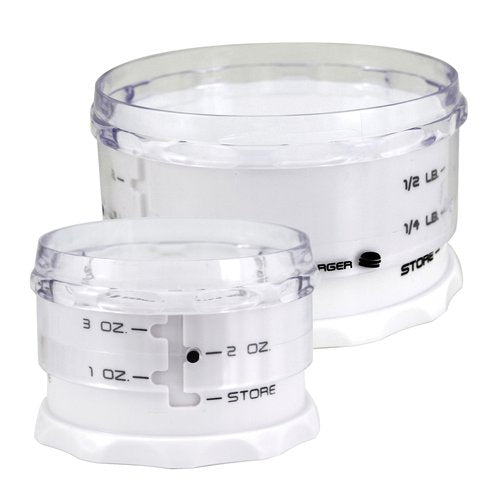 KitchenArt Adjust-A-Burger Press Set, Plastic, 2-Piece, White